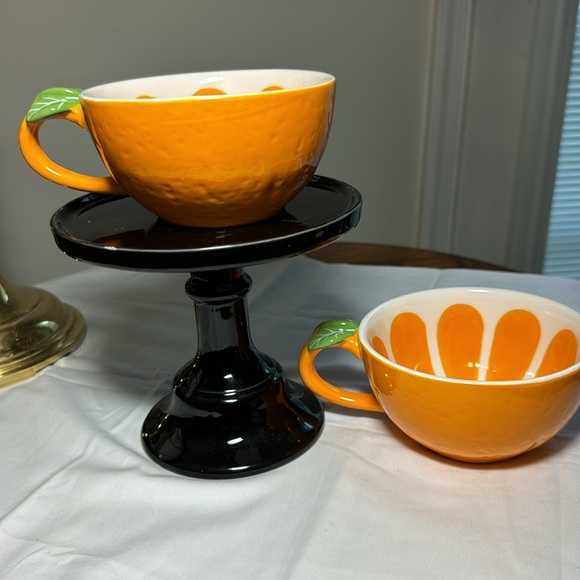 Set of 2 orange shaped coffee or tea cup - Picture 5 of 6